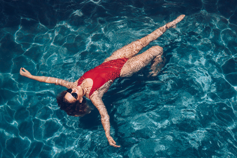 Woman swimming in a pool